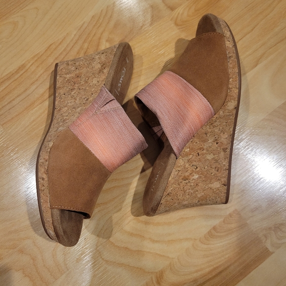 TOMS Monica Cork Wedge Mule Espadrille Sandals Size 8.5 New - Picture 4 of 11